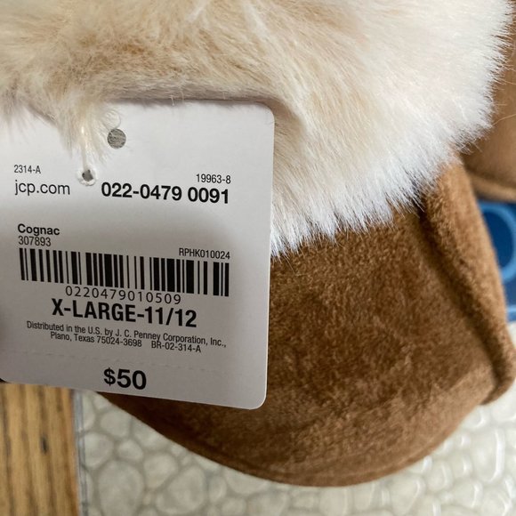 Arizona Womens Slip-On Slippers XL 11/12 Cognac - Picture 4 of 7